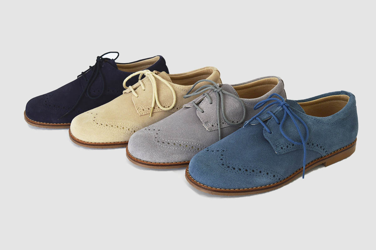 Zapato serraje blucher con picado niño