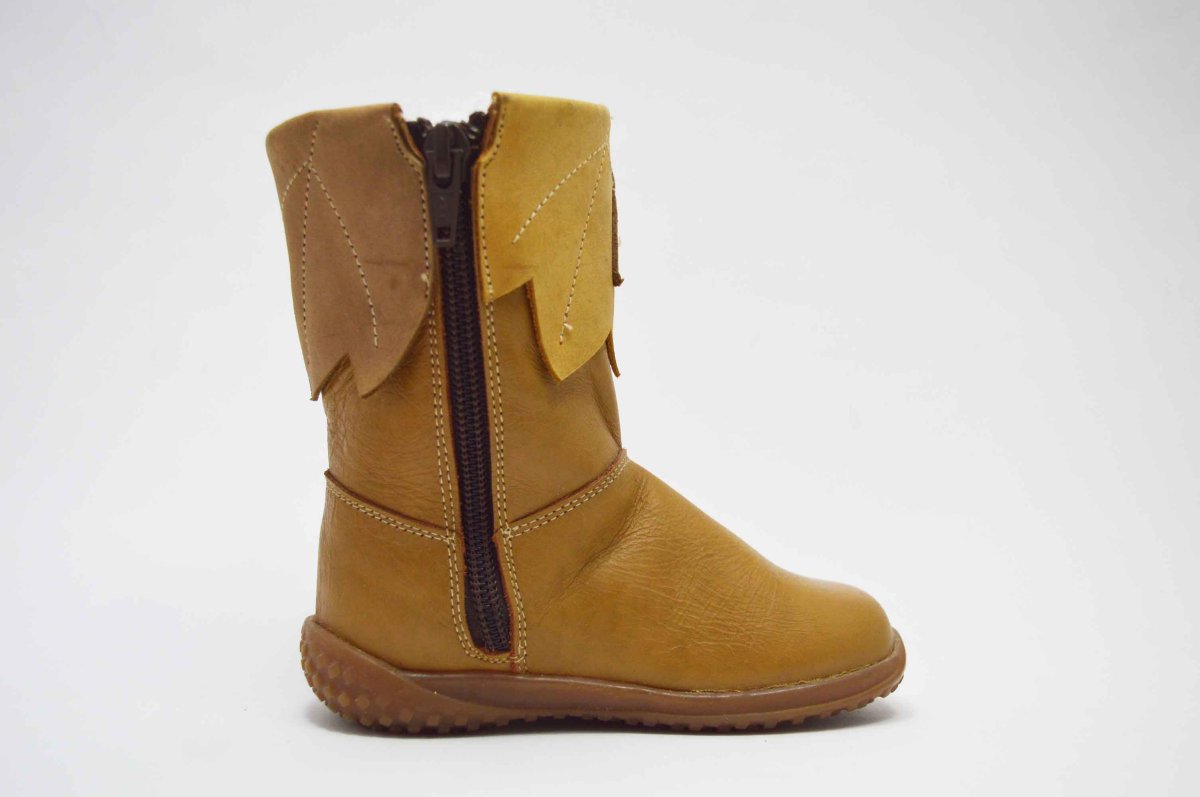 Bota alta camel hojas niña - Imagen 5