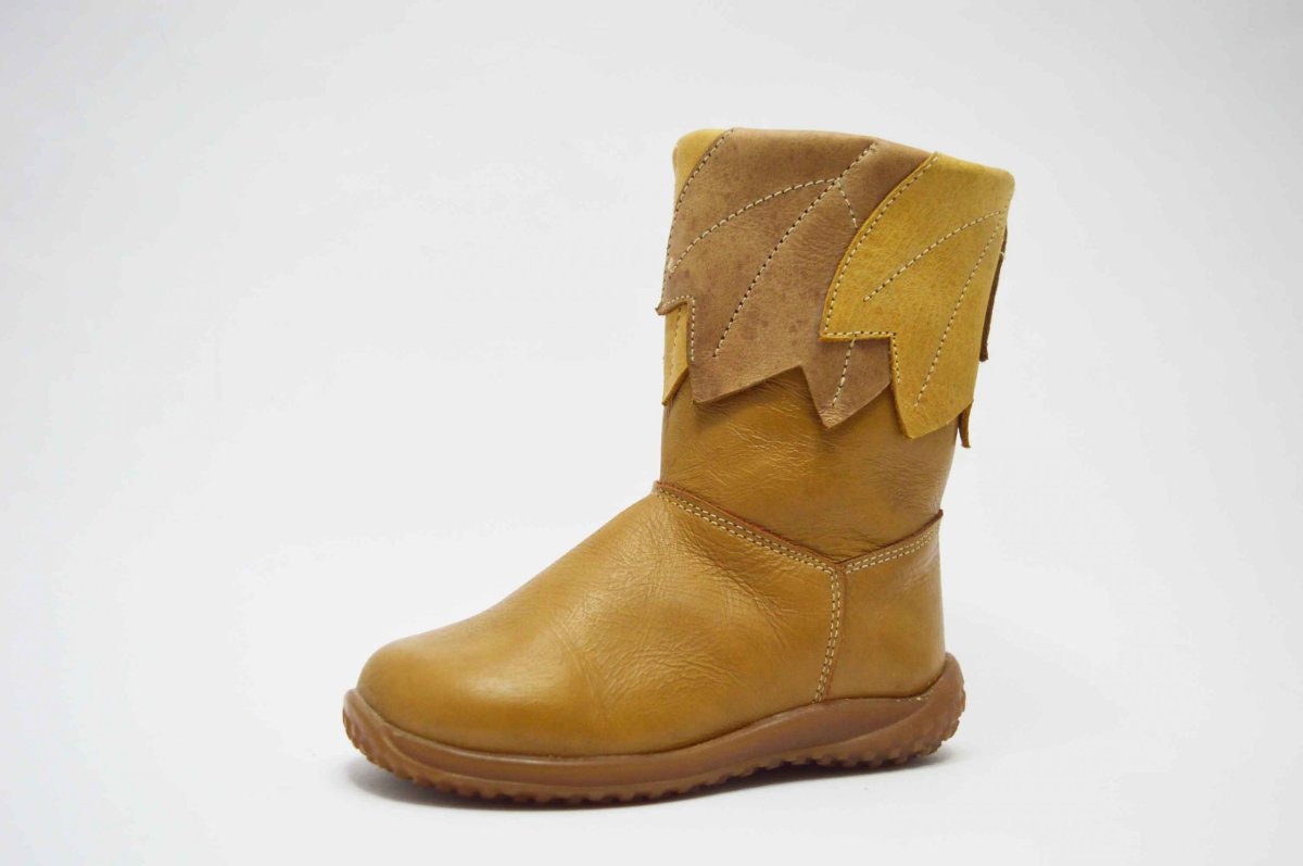 Bota alta camel hojas niña - Imagen 3