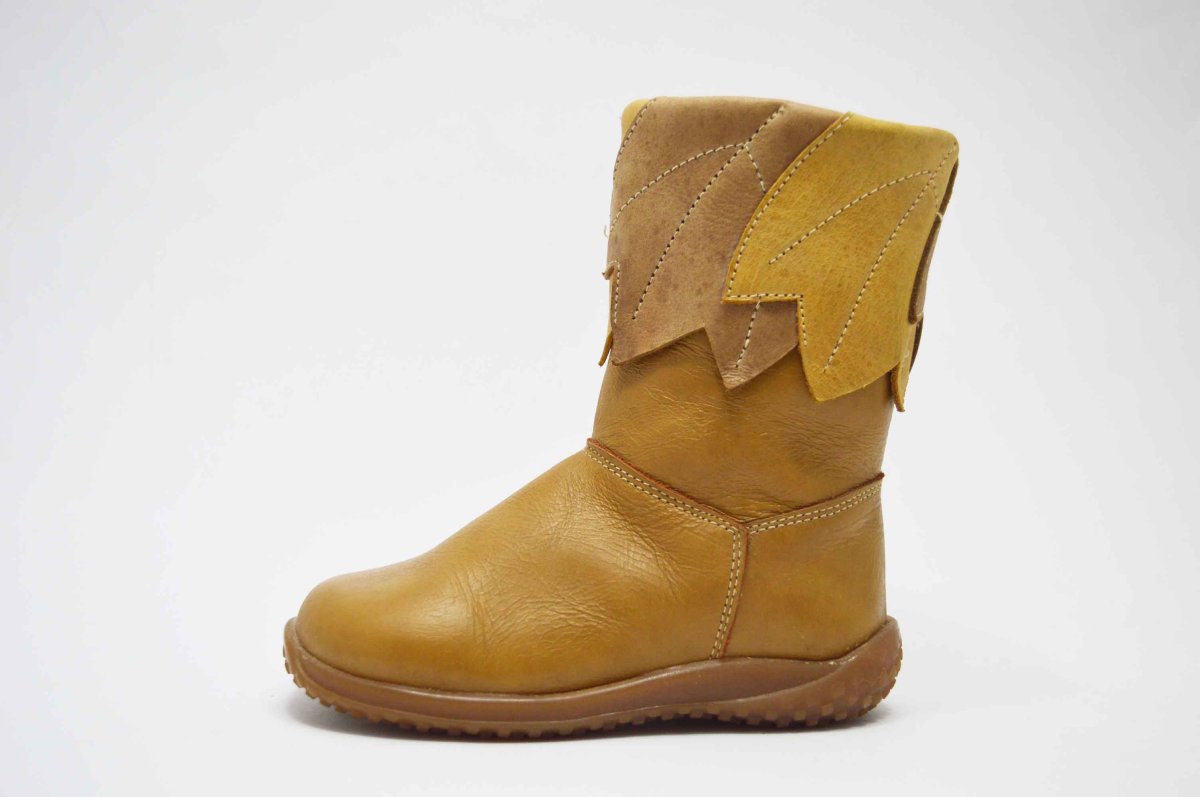 Bota alta camel hojas niña - Imagen 4
