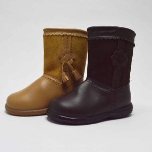 Bota alta combinada flor niña