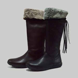Bota alta con pelo en piel