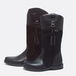 Bota alta borlas napa combinado serraje niñas