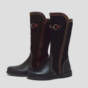 Bota alta banda metalizada niñas