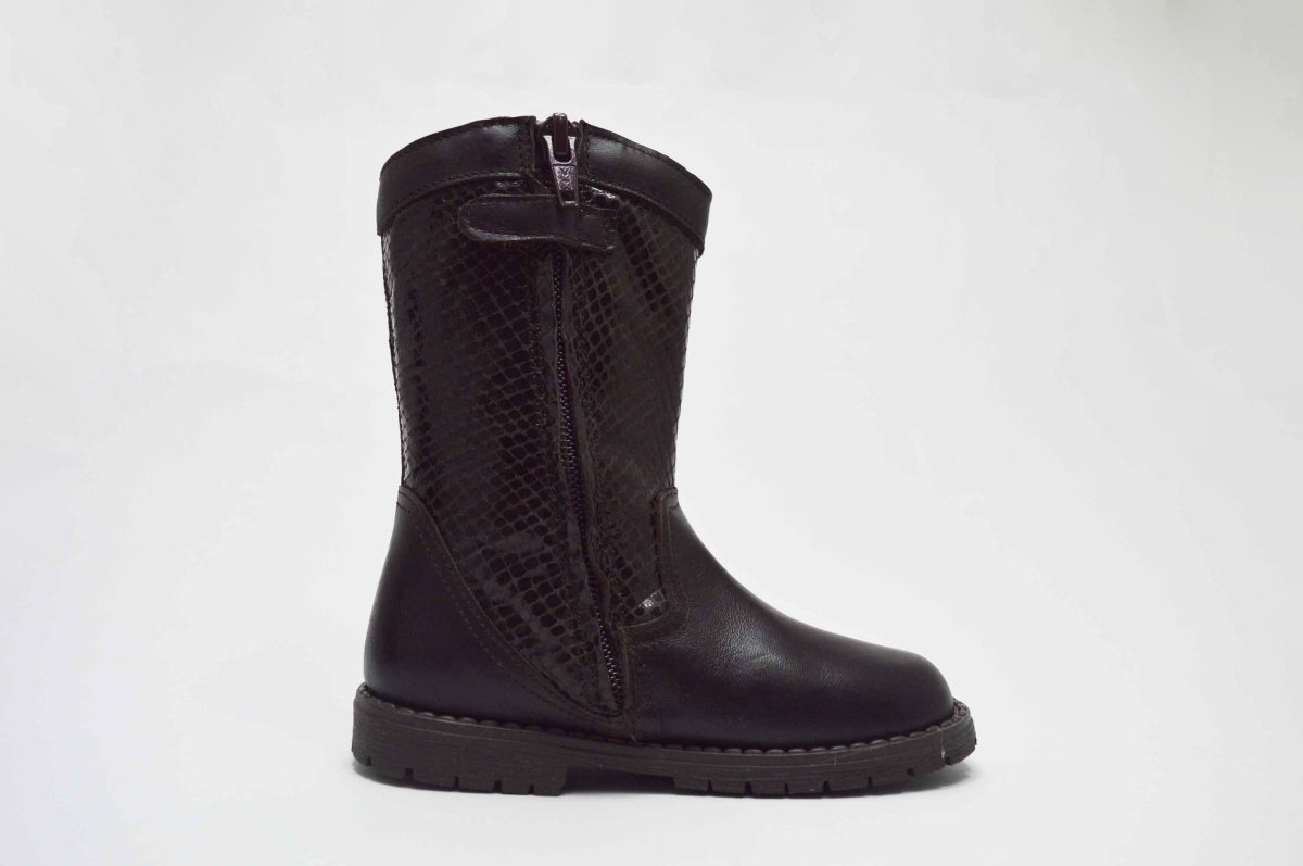 Bota alta campera piel serpiente niña - Imagen 5