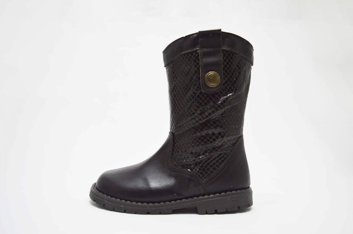 Bota alta campera piel serpiente niña - Imagen 4