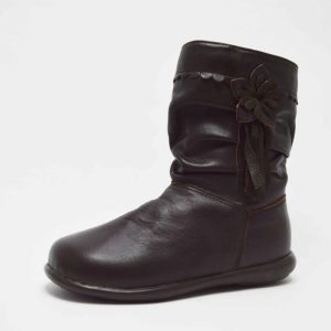 Bota alta piel arrugada niña