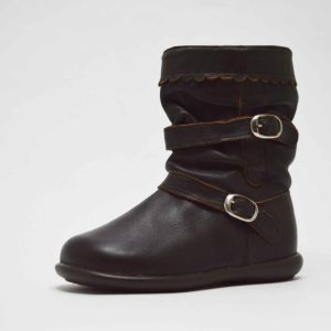 Bota alta piel arrugada niña