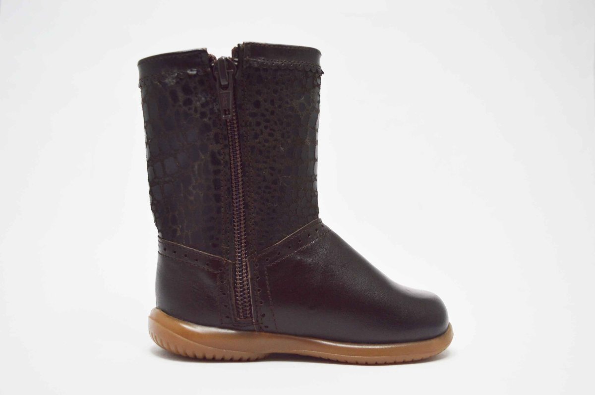 Bota alta piel serpiente flor niña - Imagen 6