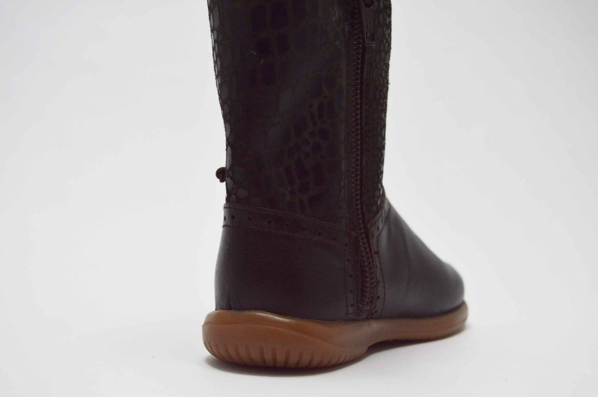 Bota alta piel serpiente flor niña - Imagen 8