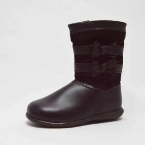 Bota alta serraje napa lazos niña