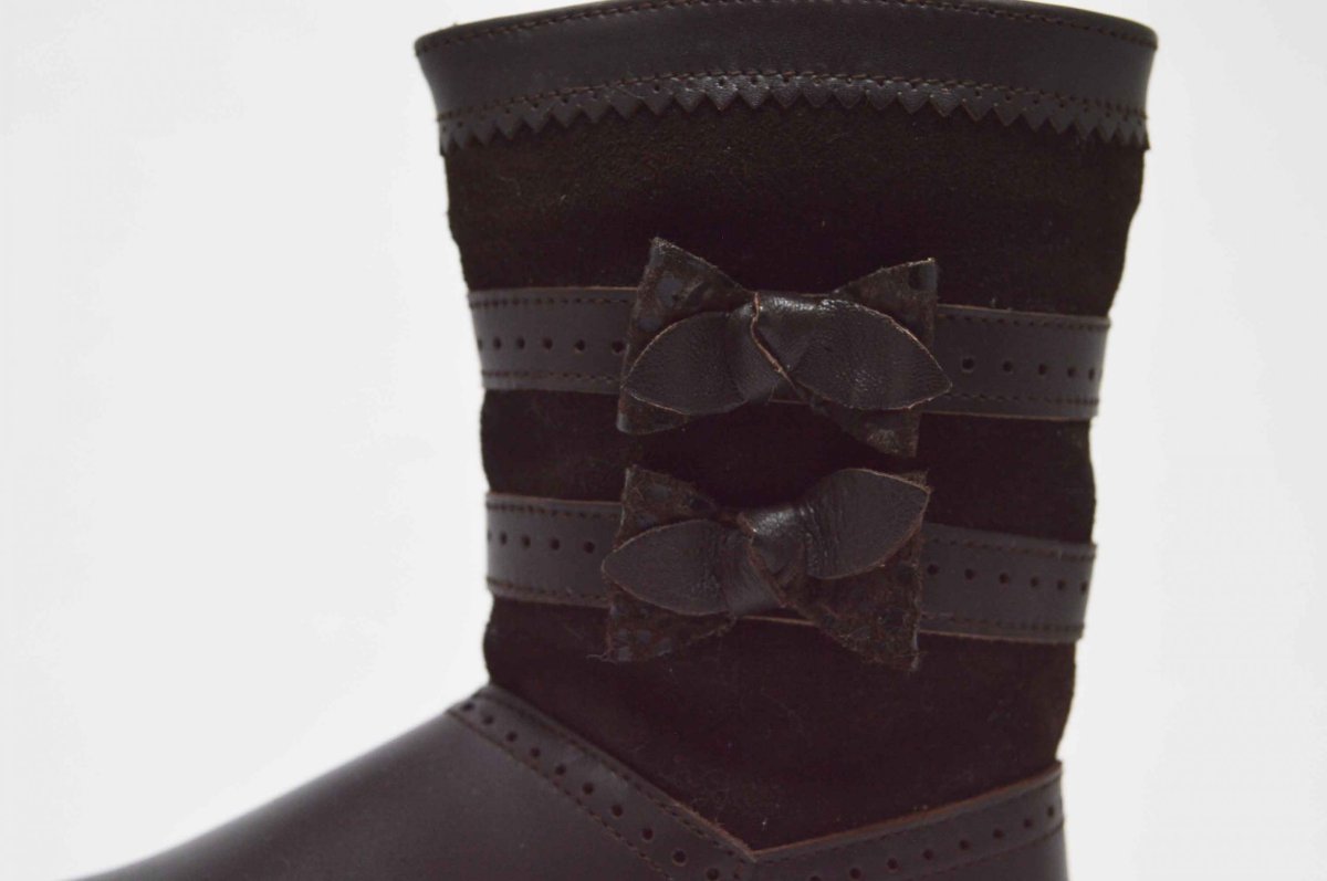 Bota alta serraje napa lazos niña - Imagen 3