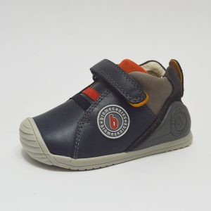 Bota tipo deportiva azul con naranja niño Biomecanics