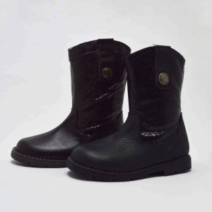 Bota alta campera piel serpiente niña