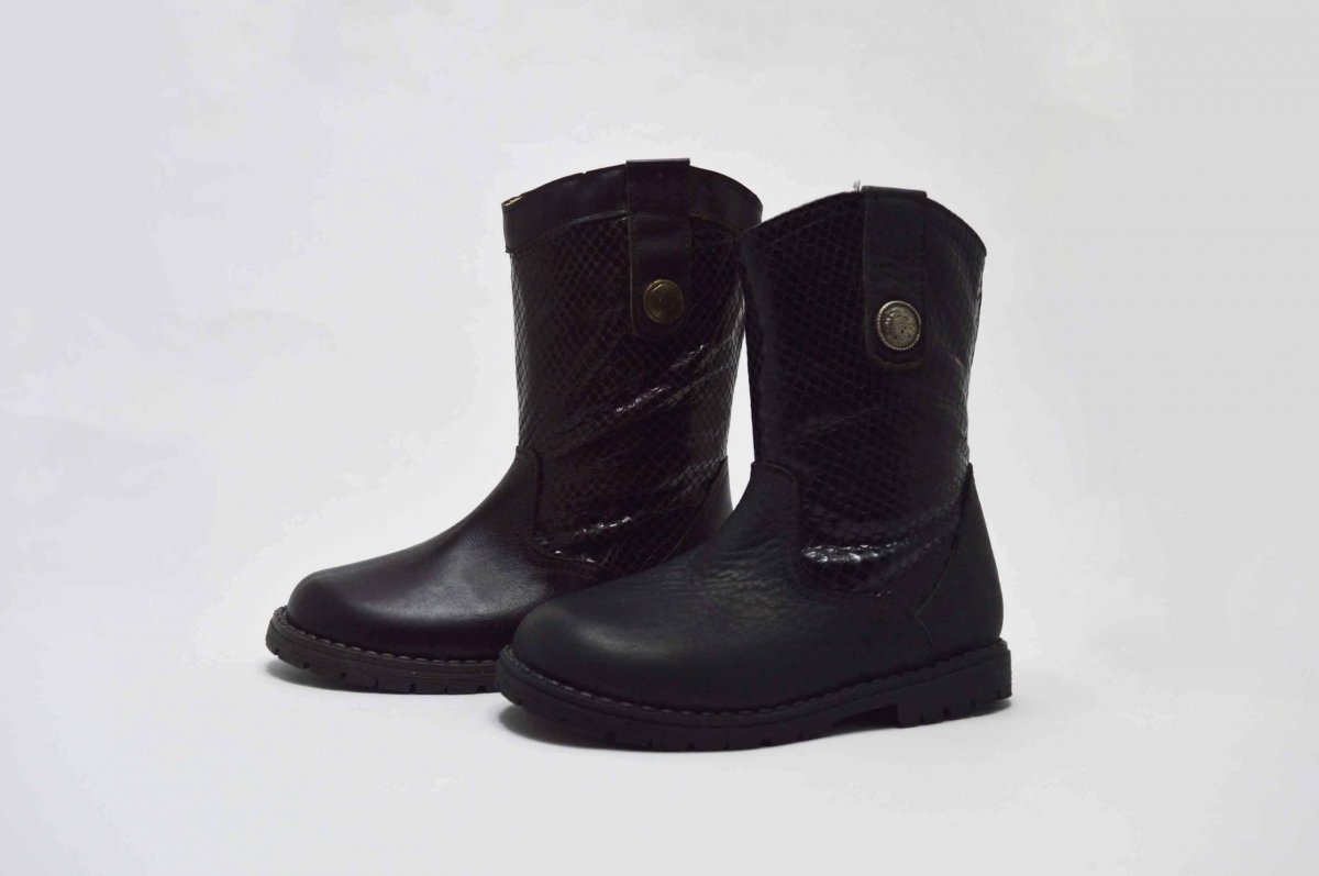 Bota alta campera piel serpiente niña - Imagen 2