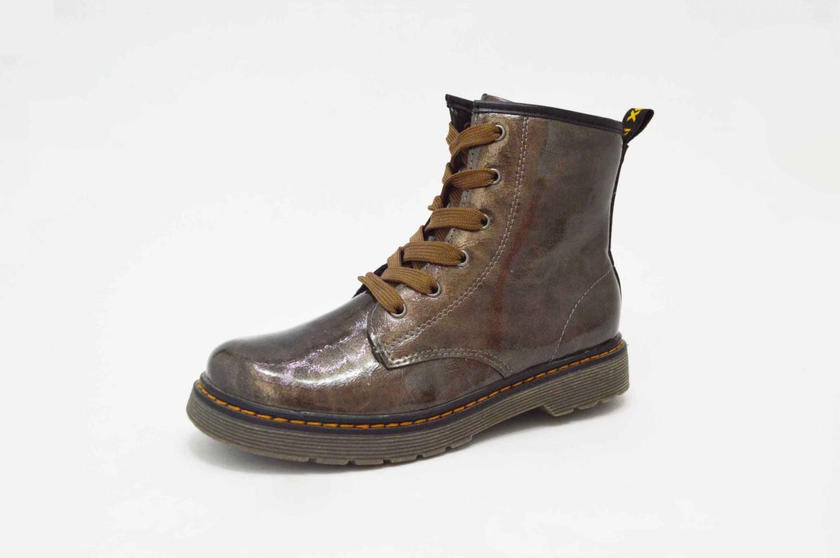 Bota estilo militar charol bronze niña - Imagen 2