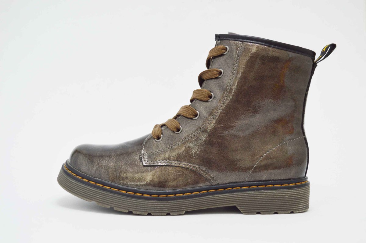 Bota estilo militar charol bronze niña - Imagen 7