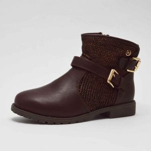 Botas hebillas marron niña