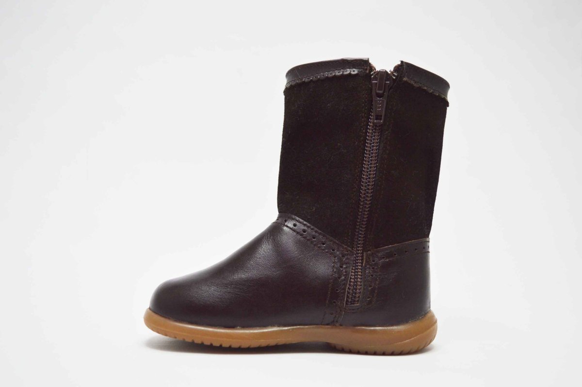 Bota alta piel serraje flor niña - Imagen 5