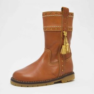 Bota cuero campera borlas niños