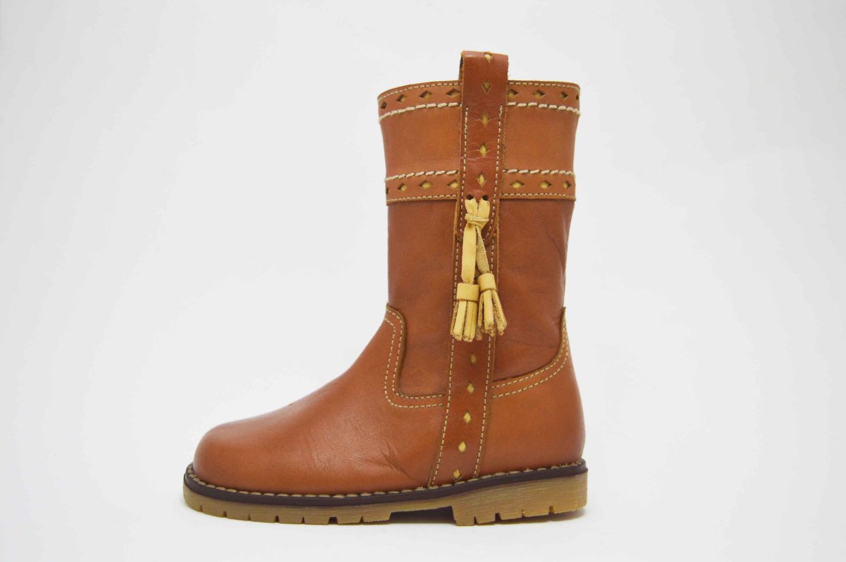 Bota cuero campera borlas niños - Imagen 4
