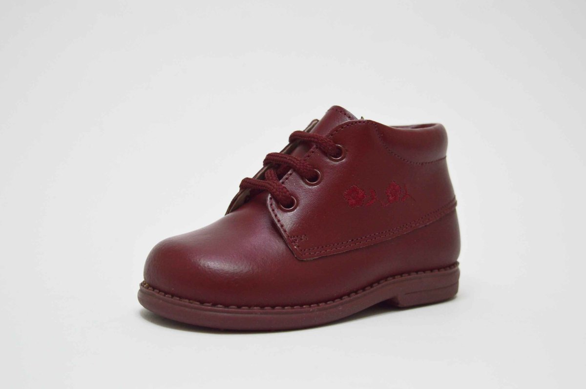 Botita cordones flor bordada niña - Imagen 6