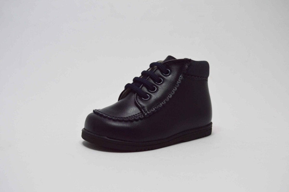 Bota cordones festoneado azul marino - Imagen 2