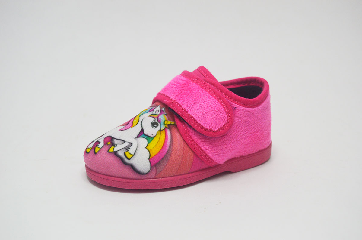 Zapatilla casa unicornio rosa niña sin cordones - Imagen 4