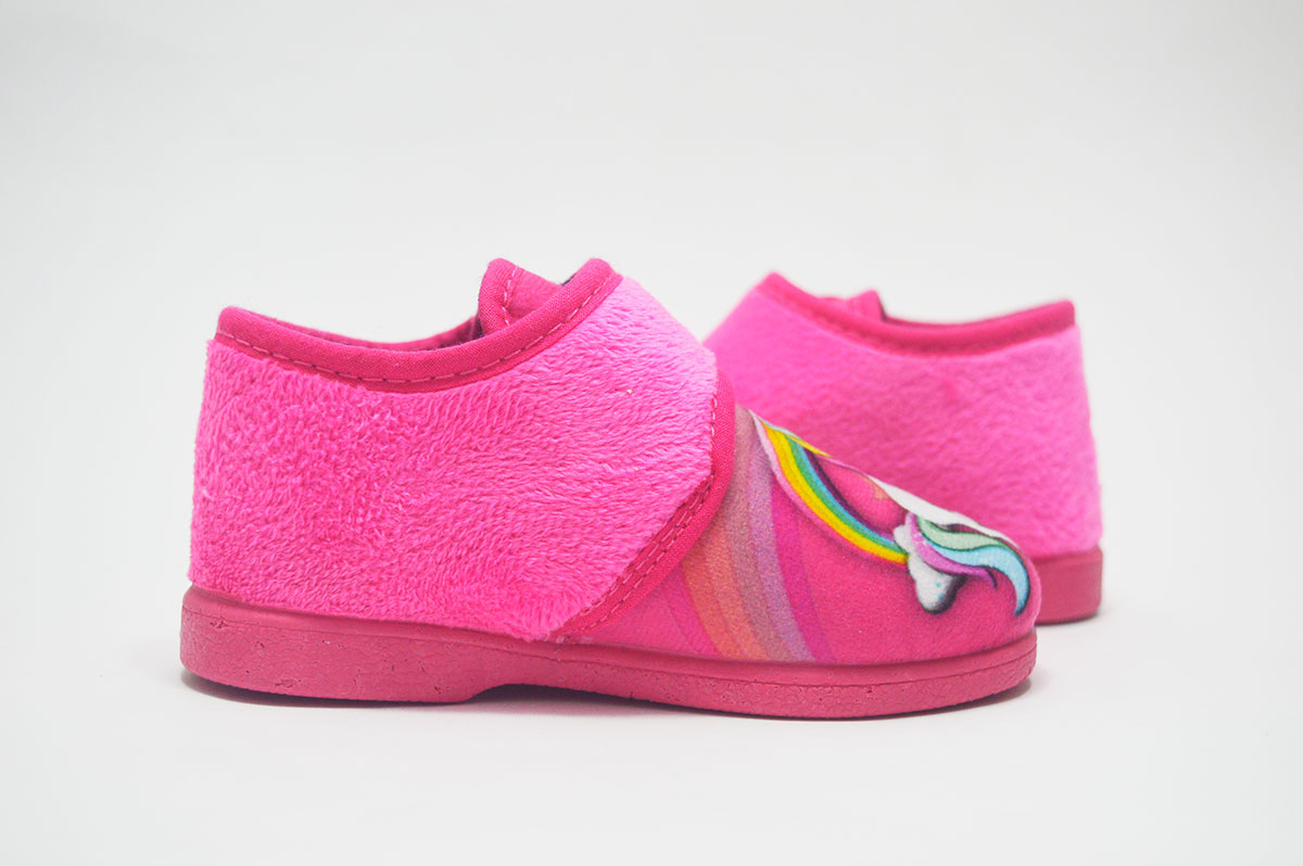 Zapatilla casa unicornio rosa niña sin cordones - Imagen 7