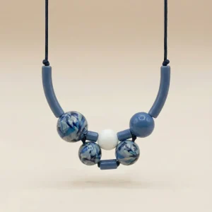 COLLAR BOLAS GRANDES PRINT AZUL CELESTE