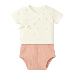 Conjunto Primera Puesta Manga Corta y Ranita Flores- MORE THAN BABIES