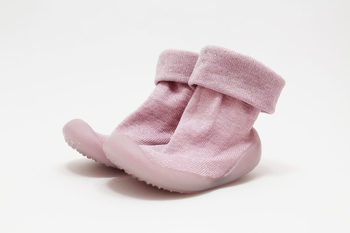 Calcetines con suela brillo rosa - Imagen 5
