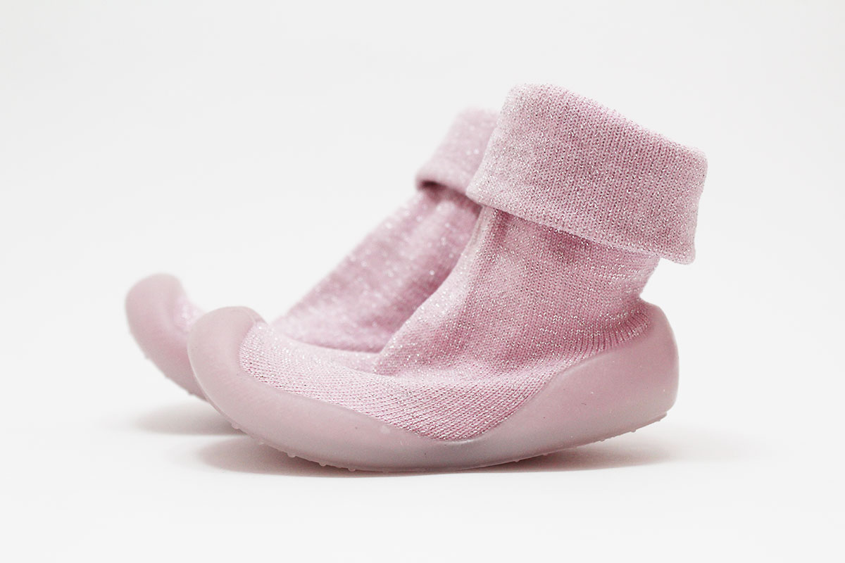 Calcetines con suela brillo rosa - Imagen 6