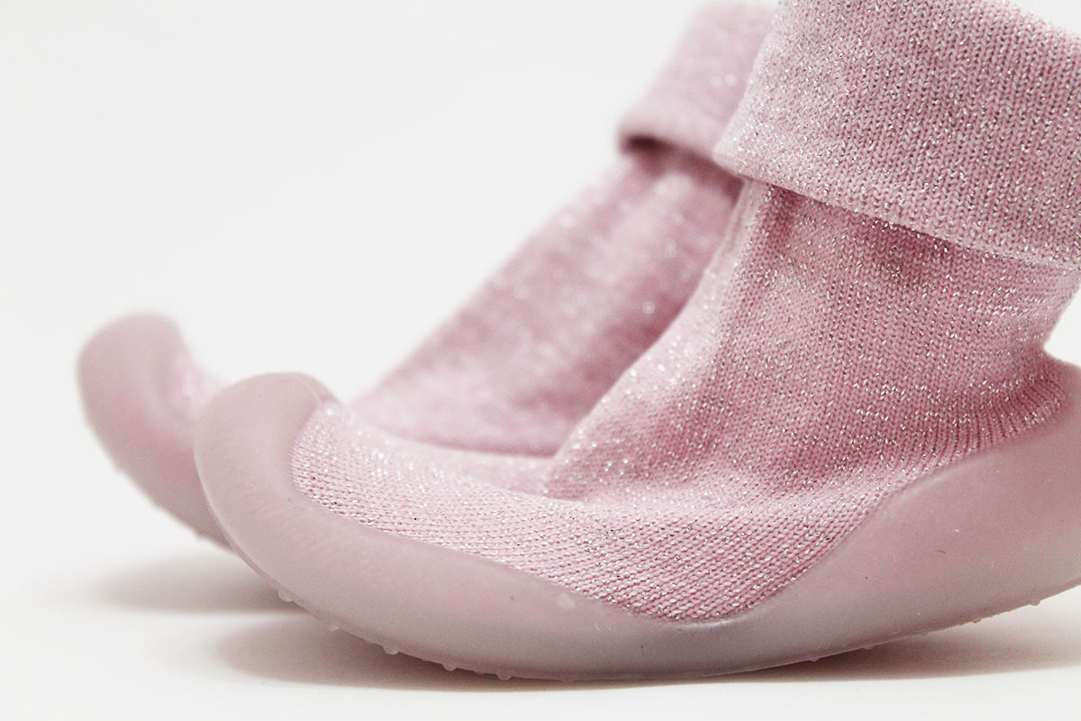 Calcetines con suela brillo rosa - Imagen 3