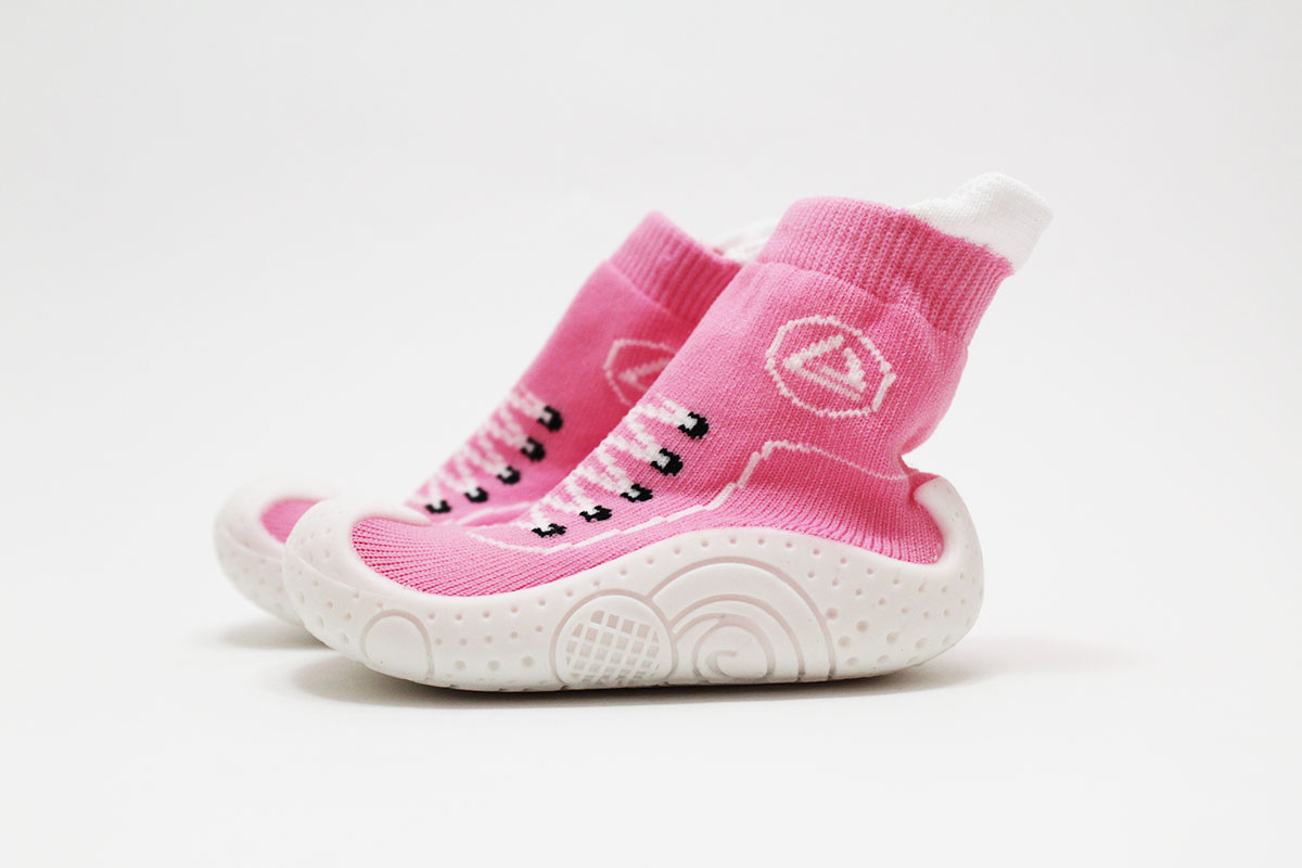 Calcetines con suela cordones rosa - Imagen 5
