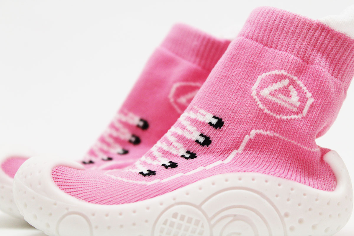 Calcetines con suela cordones rosa - Imagen 3
