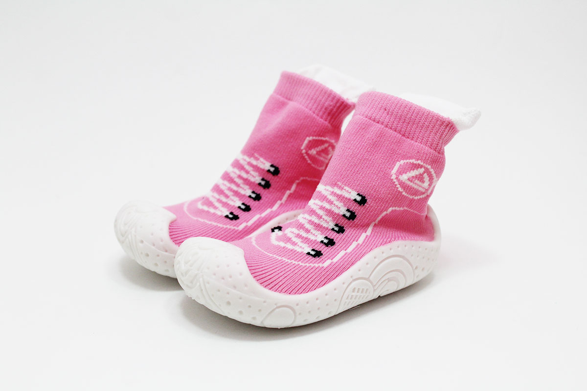 Calcetines con suela cordones rosa - Imagen 4
