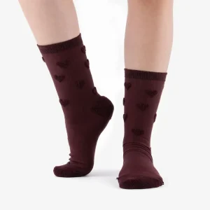 Victoria Barefoot Calcetines Corazones Burdeos