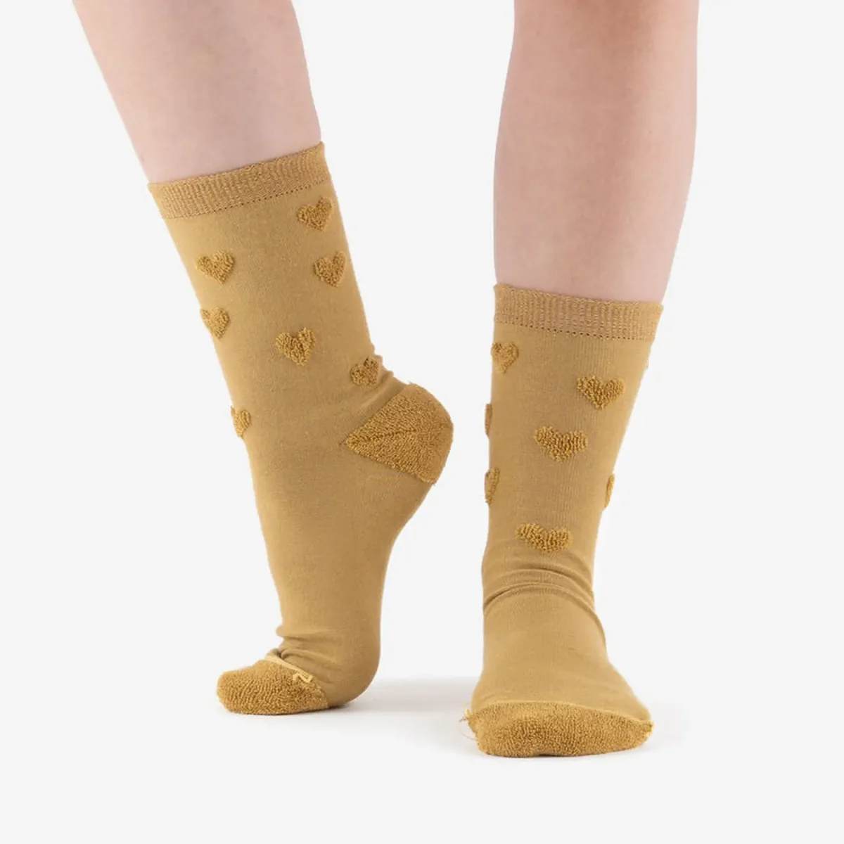 Victoria Barefoot Calcetines Corazones Mostaza