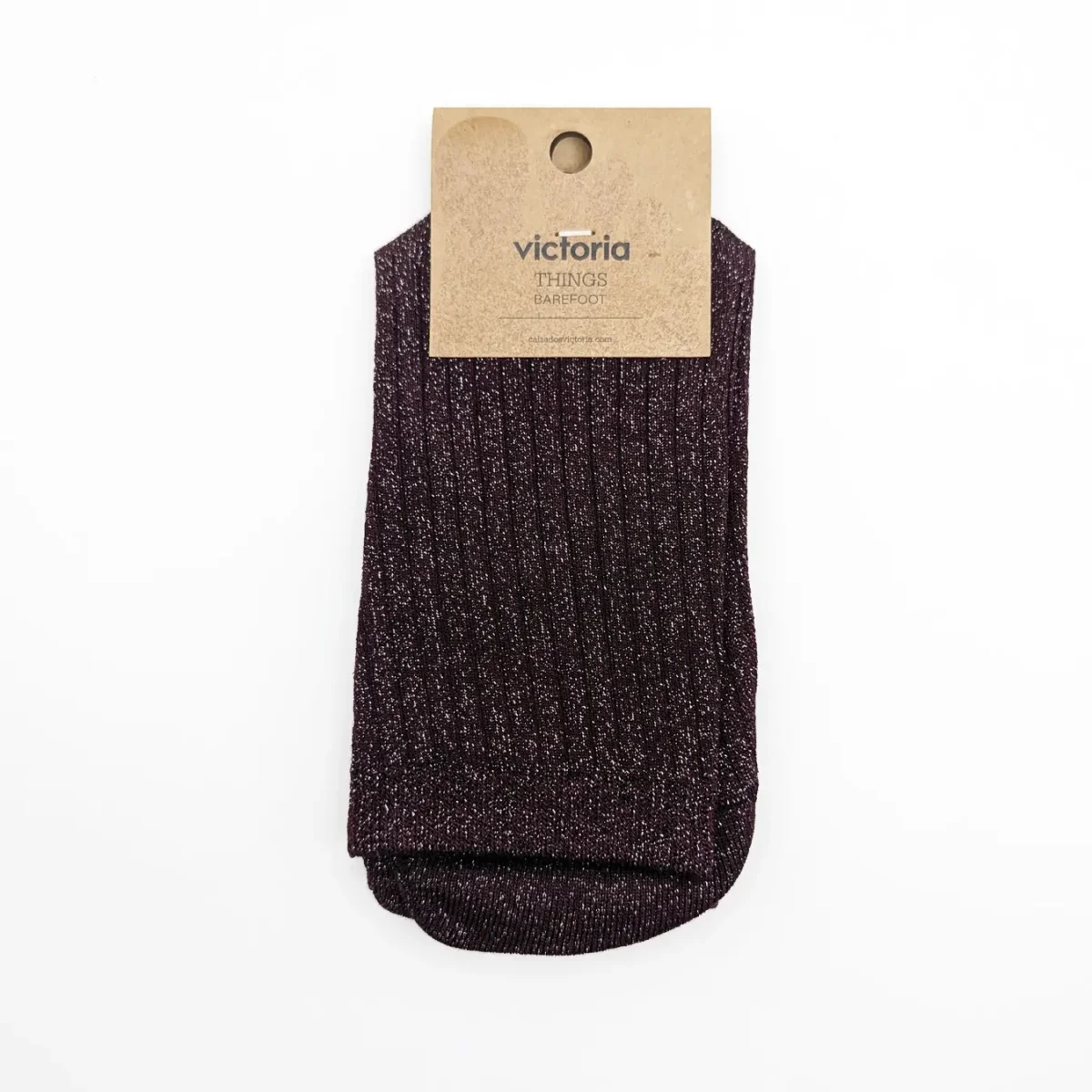 Victoria Barefoot Calcetines Lurex Burdeos - Imagen 3