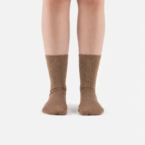 Victoria Barefoot Calcetines Lurex Camel