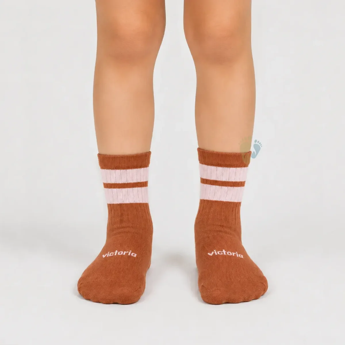 Victoria Barefoot Calcetines Rayas Camel