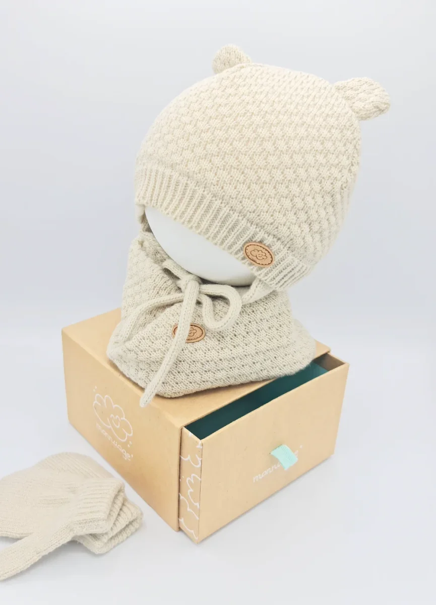 Conjunto de gorro, cuello cruzado y manoplas- Monnuage - Imagen 3