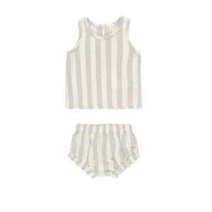 Conjunto top + short estampado rayas azules- QUINCY MAE