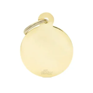 Chapa para perros basic circular dorado