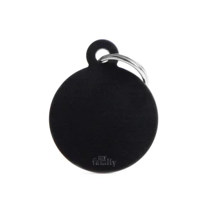 Chapa para perros basic circular negro