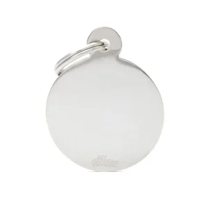 Chapa para perros basic circular plateado