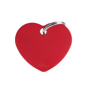 Chapa para perros corazón rojo