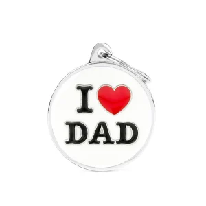 Chapa para perros I love dad circular