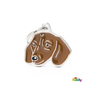 Chapa para perros teckel marrón